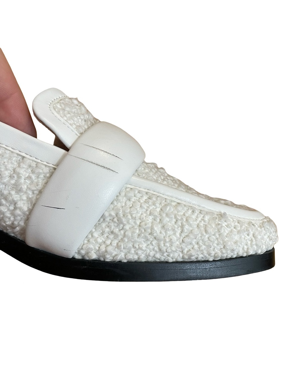 Vionic Mylene White Bouclé Loafers - Picture 10 of 16